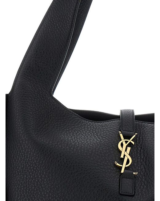 Saint Laurent Black Tote Bag With Cassandre Hook Closue