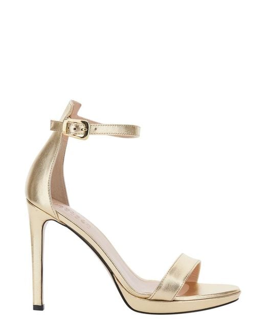 Le Plain Metallic Sandals With High Heel And Adjustable Strap Closure I