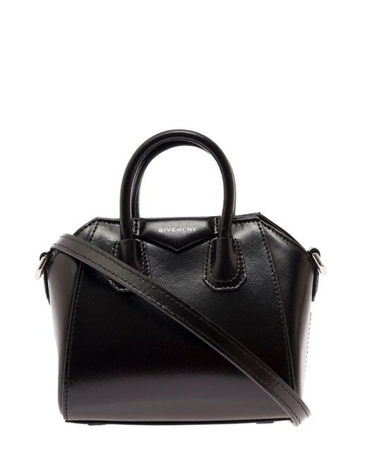 Givenchy Black Micro Antigona Bag In Box Leather Woman