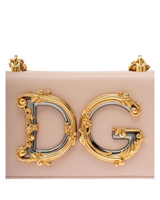 Borsa A Tracolla 'Barocco' Con Maxi Logo Monogram di Dolce & Gabbana in Natural