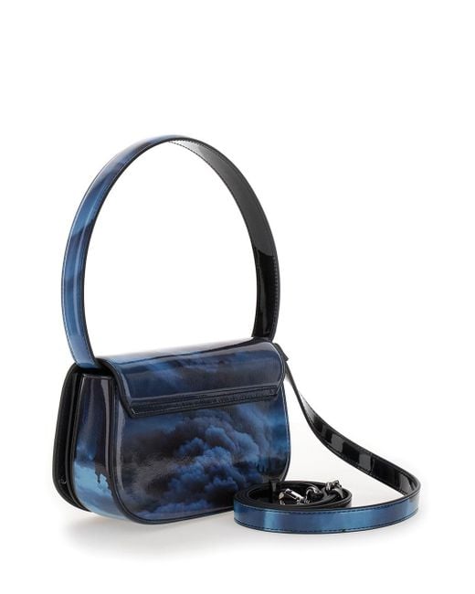 DIESEL Blue '1Dr' And Shoulder Bag With Front Metallic Oval D Logo
