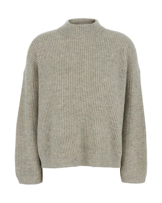 Brunello Cucinelli Gray Turtleneck Cashmere Sweater