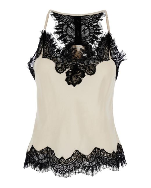 Gold Hawk Black Hawk 'Lucy' Camie Top With Lace Trim And Racerback
