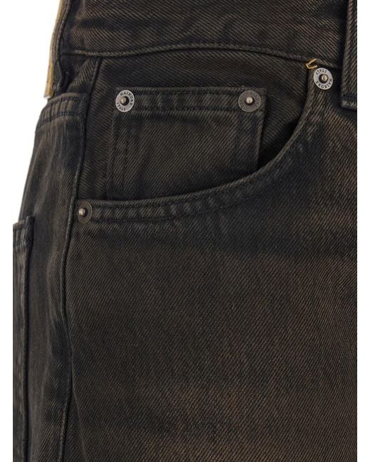 Haikure Gray 'Korea' Jeans With Wide Leg And Logo Patch On The Rear I