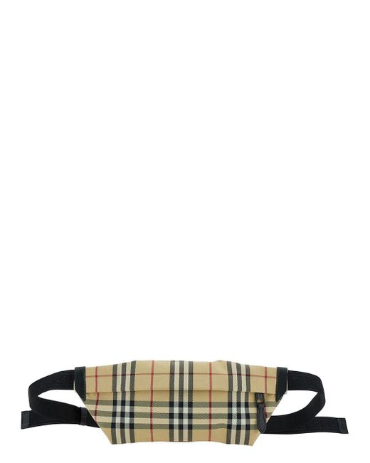 Burberry White Pouch With Check Motif for men