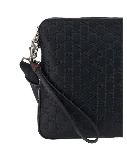 Borsa A Spalla 'Emblem' Con Tracolla Regolabile E Removibile E M di Gucci in Black da Uomo