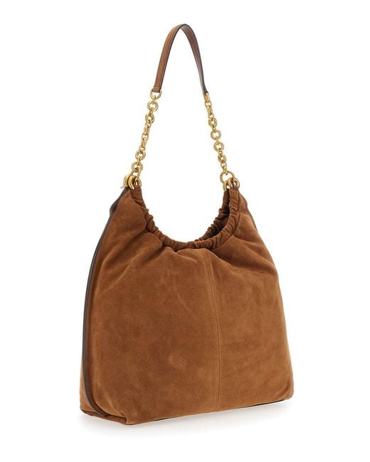 MICHAEL Michael Kors Brown Shoulder Bag Lg Cinch Conv Shldr Leather