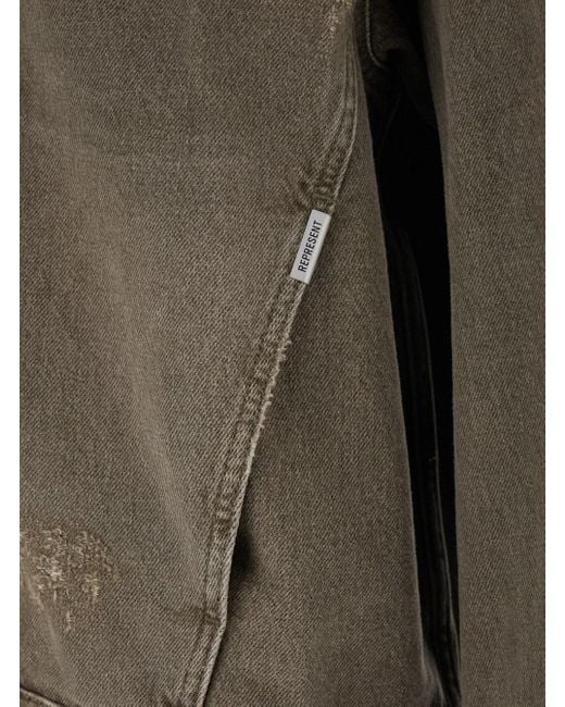 Represent Green Jacket With Classic Collar And Logo Plaque On The Fron for men