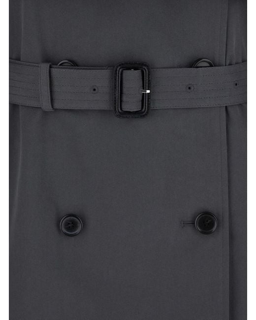 Pinko Black Trench With Windproof Flap