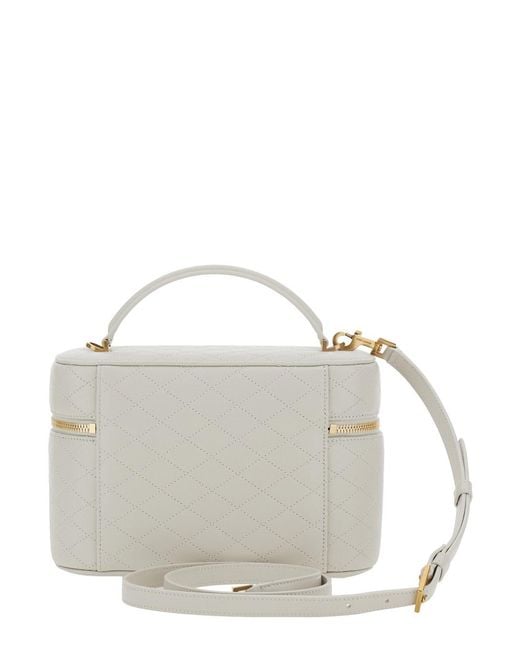 Saint Laurent White 'Gaby' Crossbody Bag With Cassandre Plaque On The
