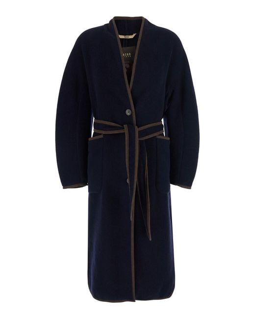 Bazar Deluxe Blue Coat With Embroidery On The Back