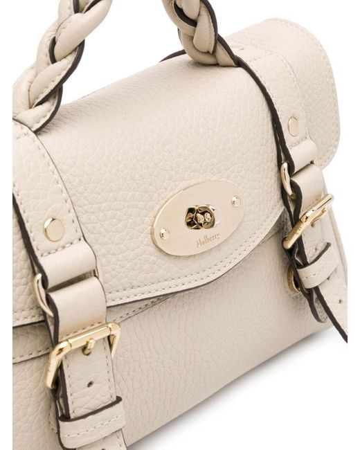 Mulberry Natural 'mini Alexa' Handbag In Grainy Leather Woman