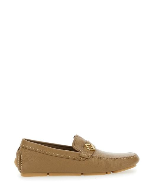 Fendi Multicolor 'Driver' Loafers With Rubber Injected Sole And Metallic Ff Plate for men