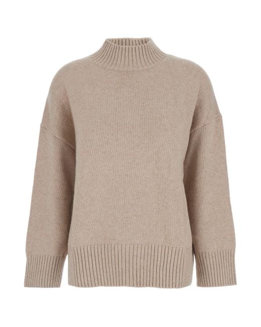 Le Plain Natural Turtleneck Sweater With Dropped Shoulder