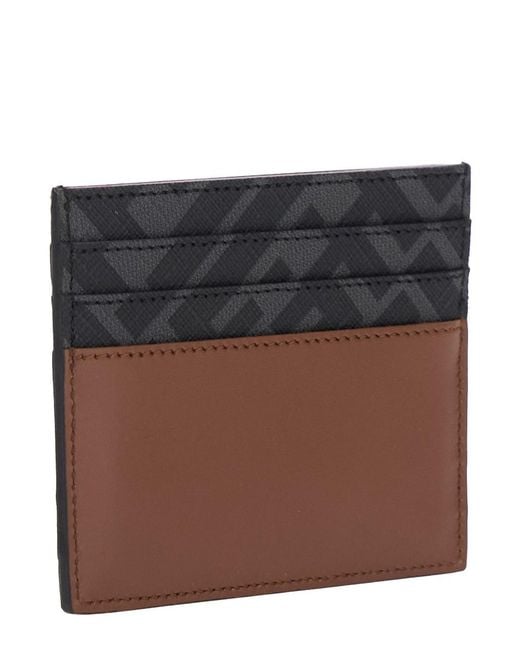 Fendi Brown Card Holder With Ff Plaque On The Front for men