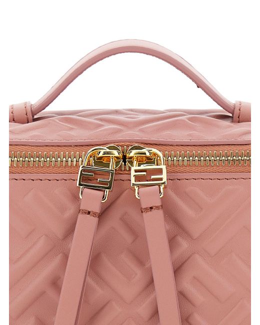 Borsa A Mano 'Vanity Bag' Con Motivo Ff di Fendi in Pink