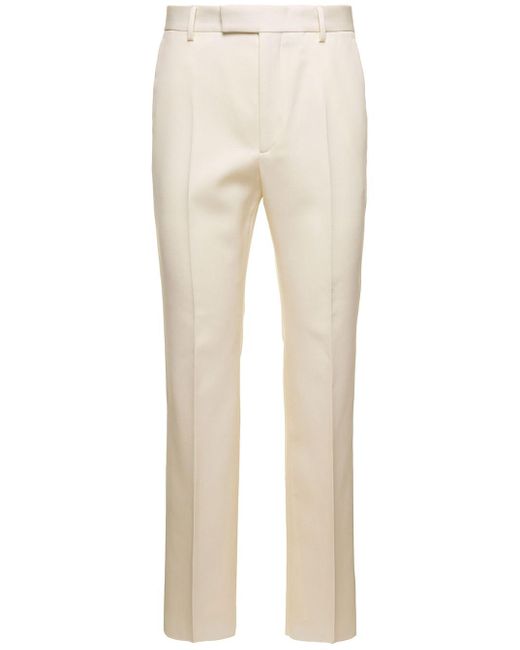 Gucci Natural Straight-Leg Pants With Cities Patch for men