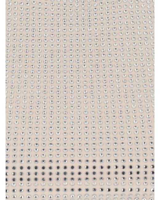 Twentyfourhaitch White 'Helios' Long Sleeveless Dress With All-Over Se