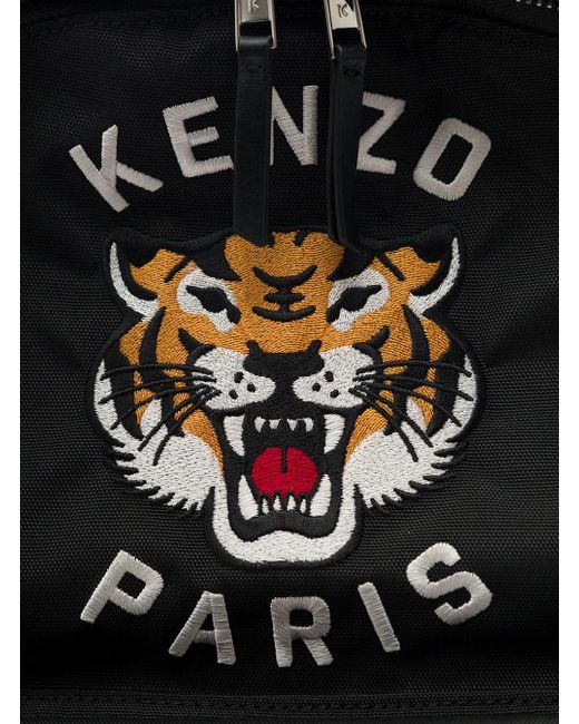 KENZO Black Zaino Con Ricamo Tiger for men