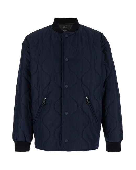 A.P.C. Blue 'Florent' Jacket With Snap Buttons for men