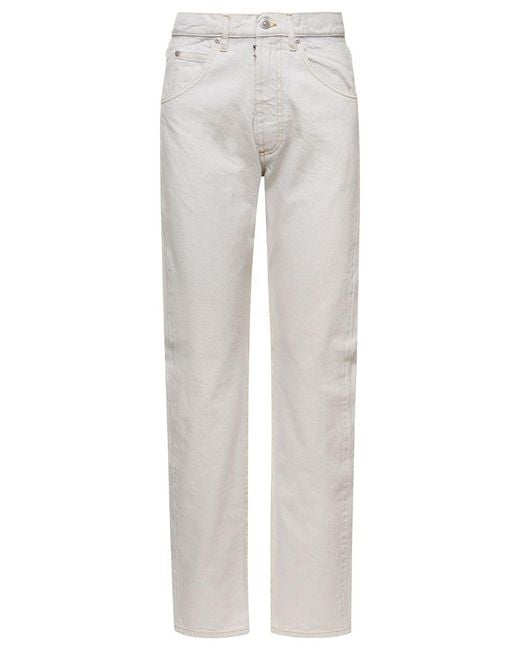 Maison Margiela Gray 5-Pocket Style Straight Jeans With Contrasting Stitching