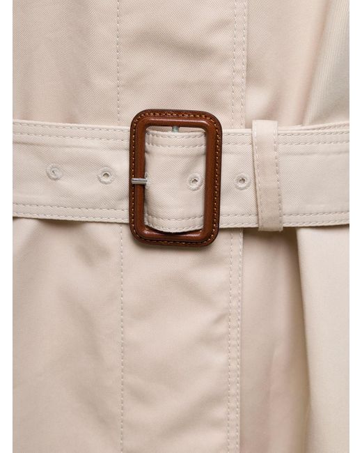 Trench monopetto con cintura coordinata in misto cotone bianco di Gucci in Natural