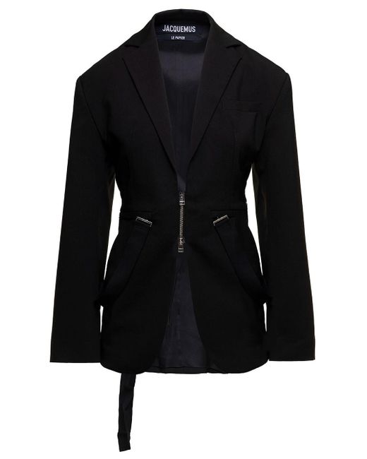 Jacquemus 'la Veste Filu' Blazer With Zip And Belt In Wool Woman in ...