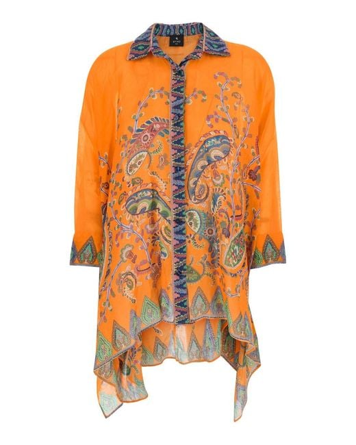 Etro Orange Oversized Shirt