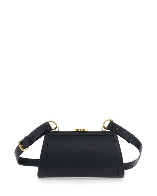 Vivienne Westwood Black 'Ascot' Shoulder Bag With Removable Shoulder Strap And Buckle Detail