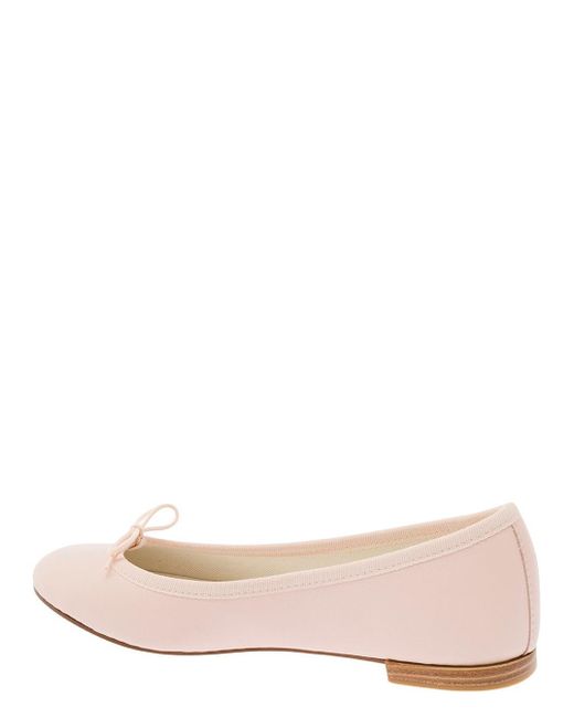 Repetto Pink 'Cendrillon' Ballet Flats With Bow Detail