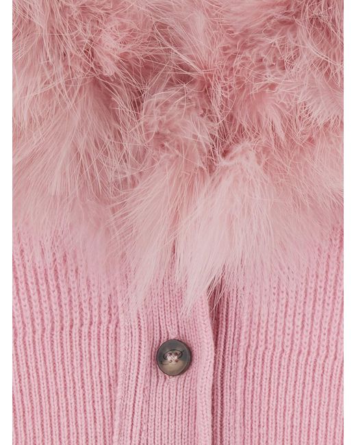 Blumarine Pink Sweater With Round Neck And Long Sleeves