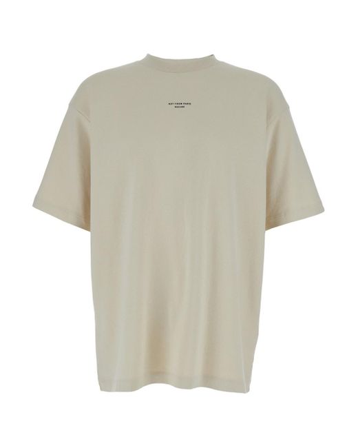 T-Shirt 'Slogan Classique' Con Stampa di Drole de Monsieur in White da Uomo