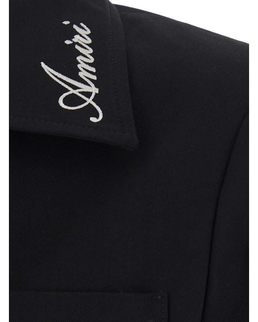 Amiri Black Cotton-Collar Jacket for men