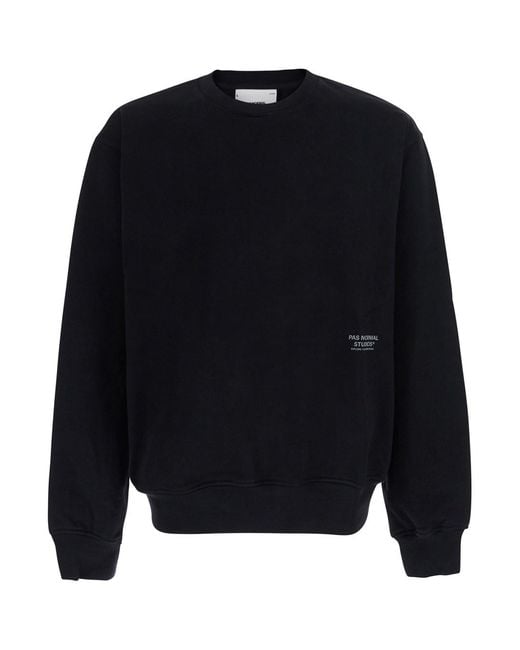 Pas Normal Studios Blue Off-Race Sweatshirt With Round Neck, Long Sleeves A for men