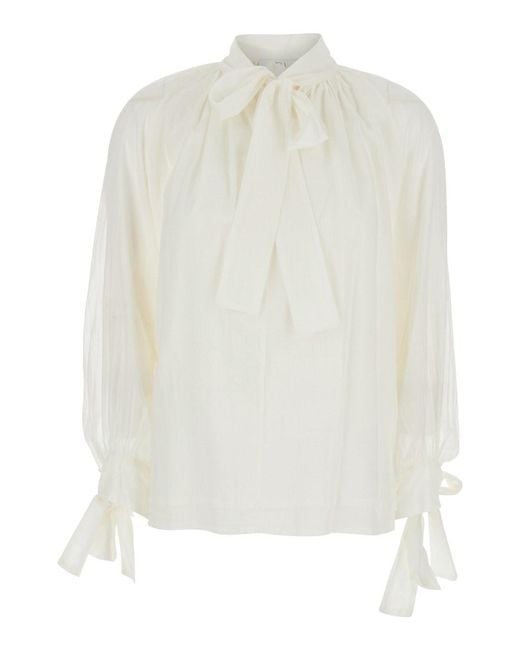 Tela White Pascal Classic Collar Cotton Shirt For