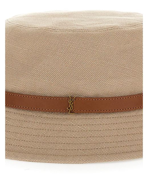 Saint Laurent Natural Bucket Hat With Band
