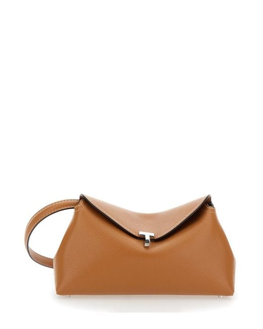 Totême Brown 'T-Lock' Crossbody Bag With Twist Lock Closure