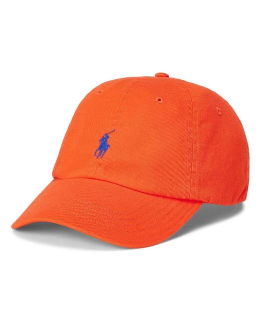 Polo Ralph Lauren Orange Baseball Cap With Horsebit Embroidery for men
