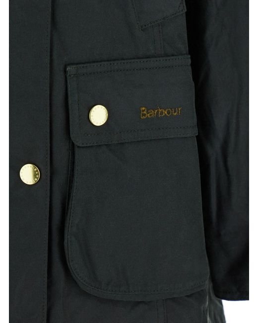 Barbour Black 'Modern Beadnell' Jacket With Embroidered Logo On The Front