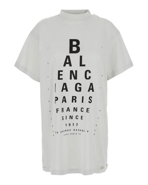 Balenciaga White T-Shirt With Logo Printed On The Front And Torn Detai