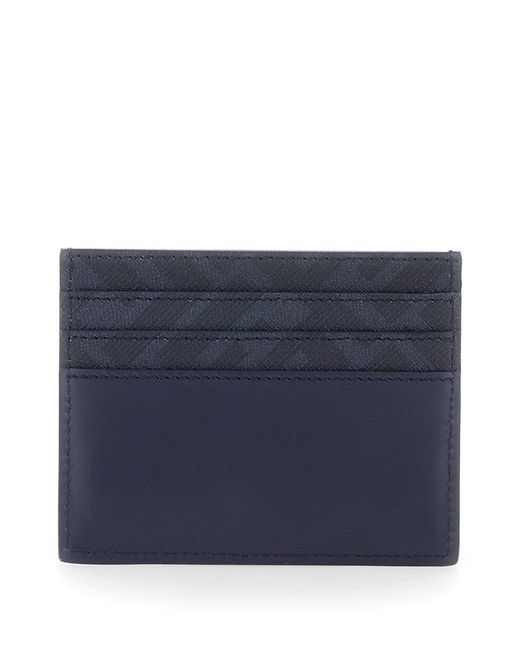 Fendi Blue Card Holder With Ff Plaque On The Front for men