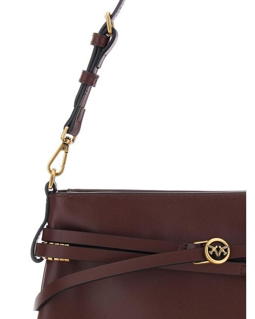 Pinko Purple 'Belt Bag Mini' Shoulder Bag With Love Birds Logo Plate