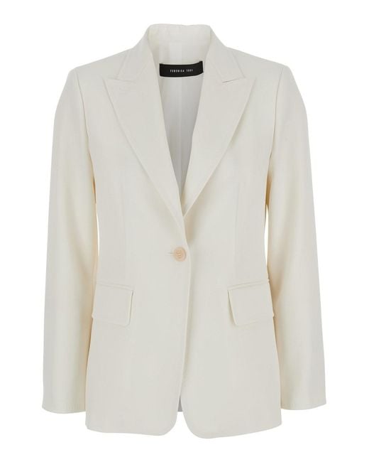 Max Mara White 'Palchi' Jacket With Classic Lapels