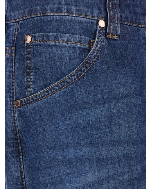 Brunello Cucinelli Blue Five-Pocket Jeans With Faded Effect