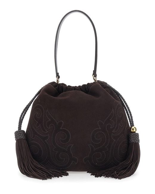 Etro Black Kalispera Bag With Leather Closure And Details