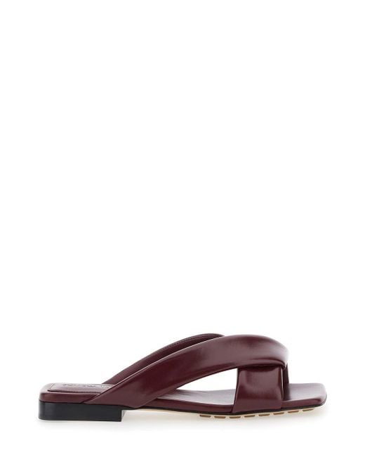 Sandali 'Cushion Lux' Con Punts Quadrata di Bottega Veneta in Brown