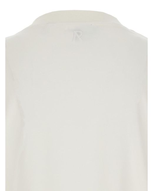 T-Shirt Girocollo Con Ricamo Logo Tono Su Tono Sul Retro In di Represent in White da Uomo