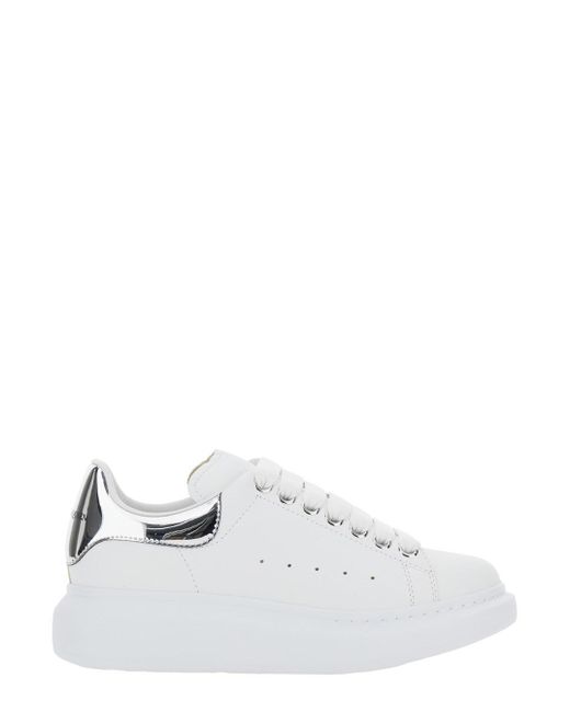 Alexander McQueen White Sneakers With Logo Patch On The Tongue And Emb