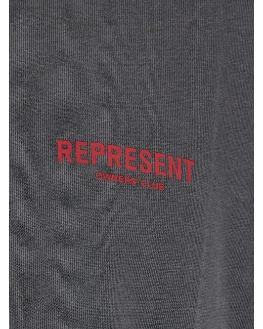 Represent Gray T-Shirt With Logo And Patch for men