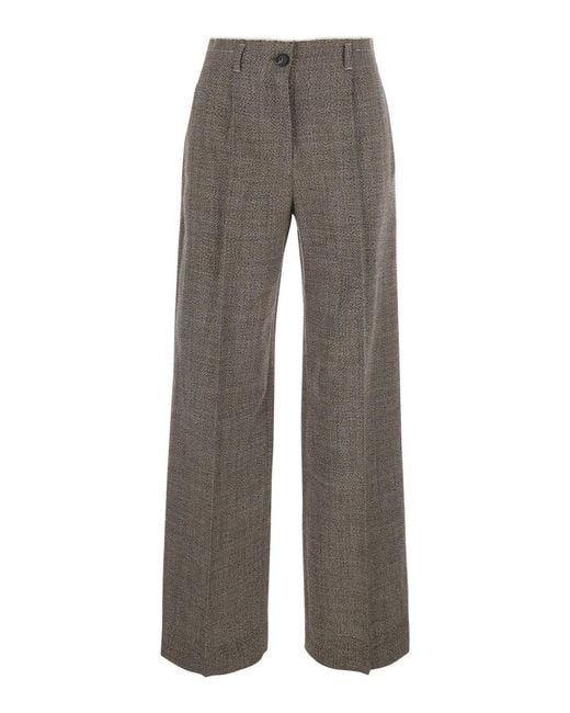 Tela Gray Martin/J Pants With Pockets And Straight Hems